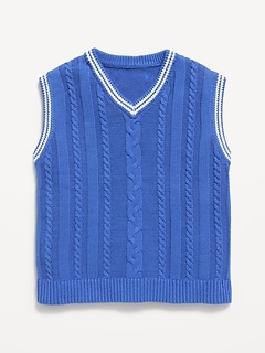 Oversized Cable-Knit Sweater Vest for Toddler Boys