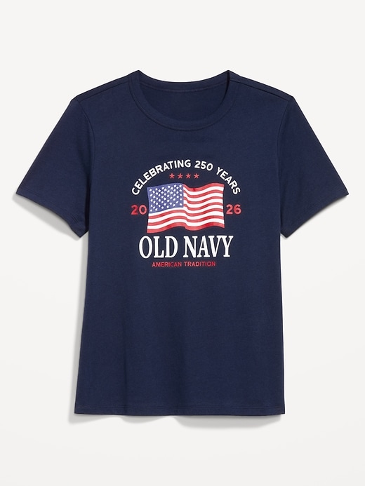 Image number 5 showing, Crew-Neck Flag Graphic T-Shirt