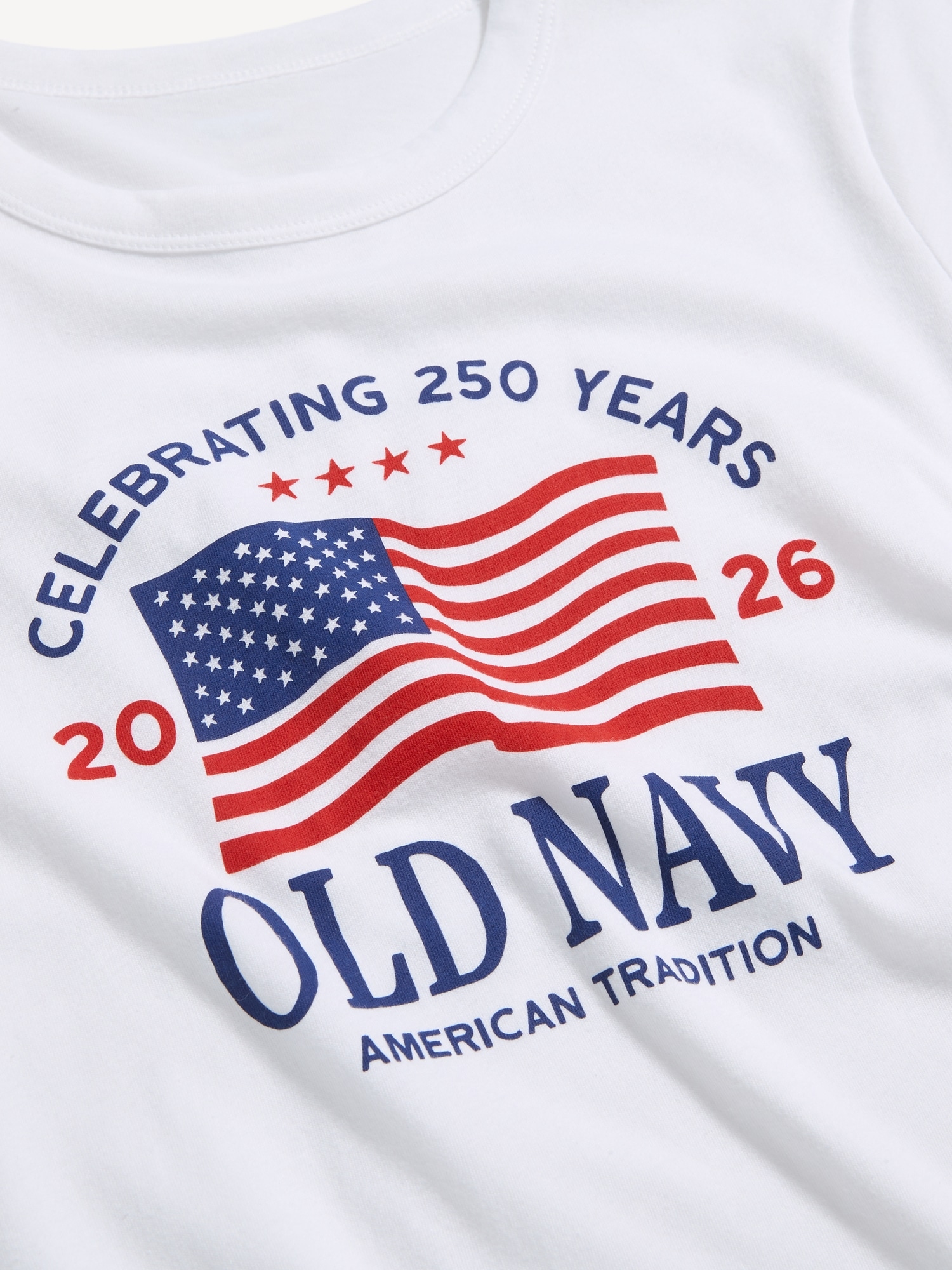 Crew-Neck Flag Graphic T-Shirt