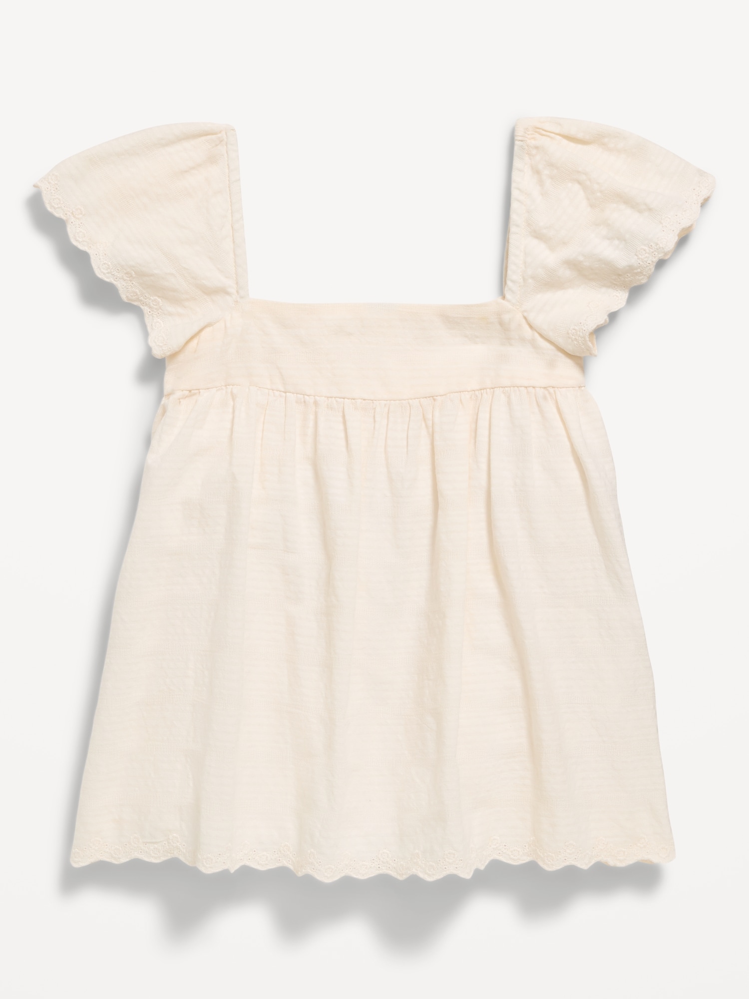 Flutter-Sleeve Textured Top for Girls