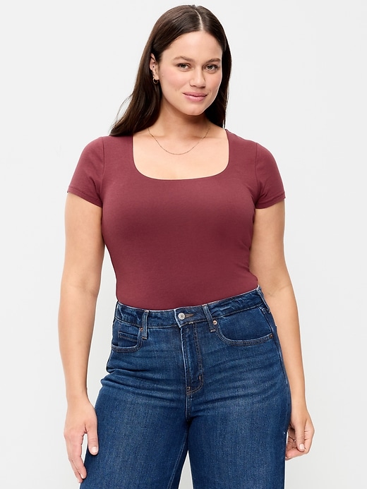 Image number 5 showing, Hug Double-Layer Scoop-Neck Top