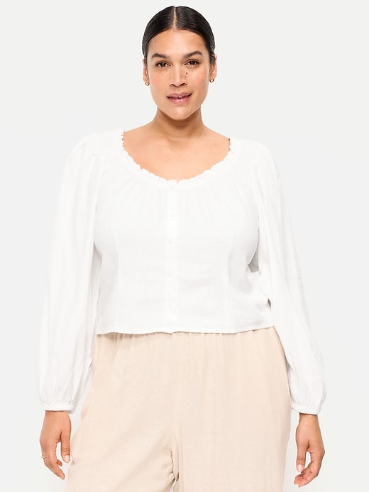 Image number 7 showing, Long-Sleeve Button-Down Top