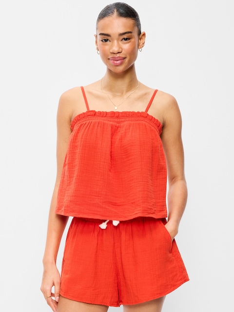 Open-Back Smocked Tank Top