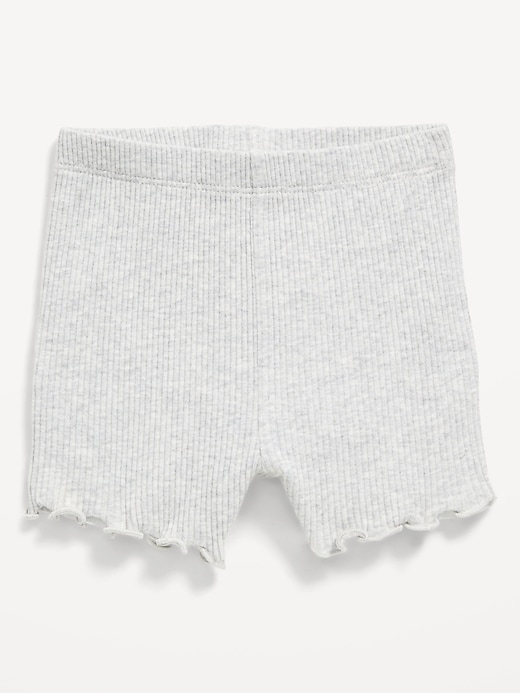 Image number 1 showing, Ribbed Lettuce-Edge Biker Shorts for Baby