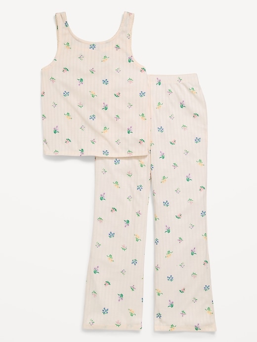 Image number 2 showing, Printed Ribbed Pajama Tank Top and Flare Pants Set for Girls