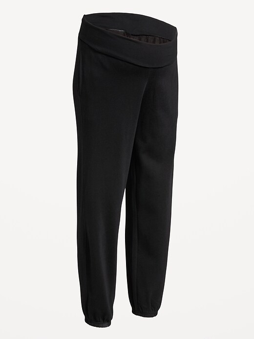Image number 1 showing, Maternity Rollover-Waist Fleece Jogger
