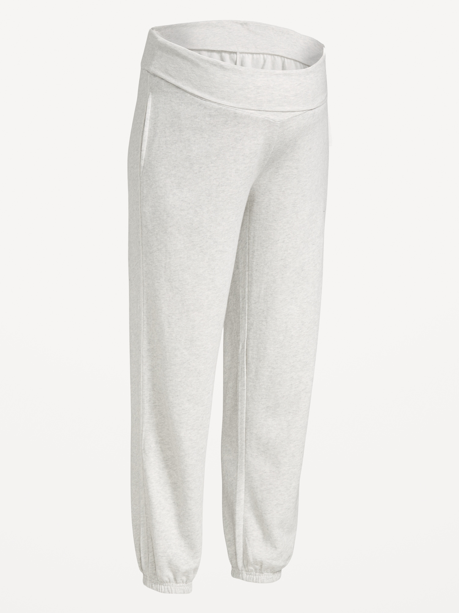 Maternity Rollover-Waist Fleece Jogger Sweatpants