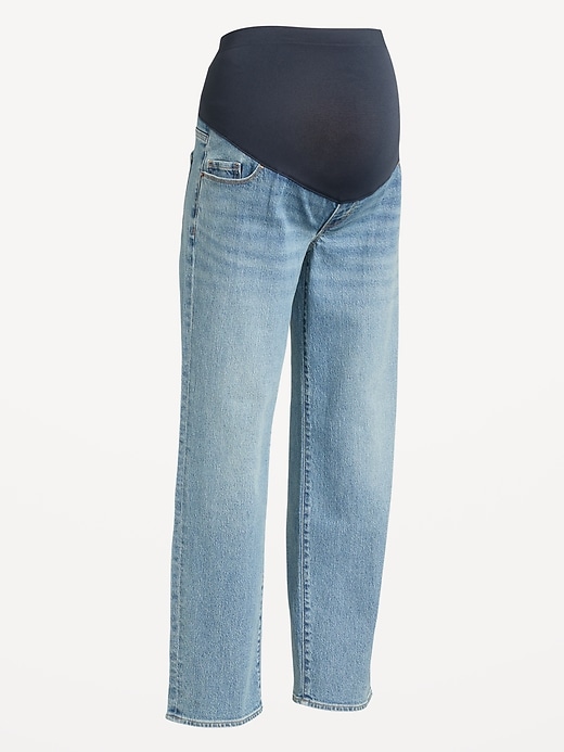 Image number 4 showing, Maternity Full-Panel OG Loose Jeans
