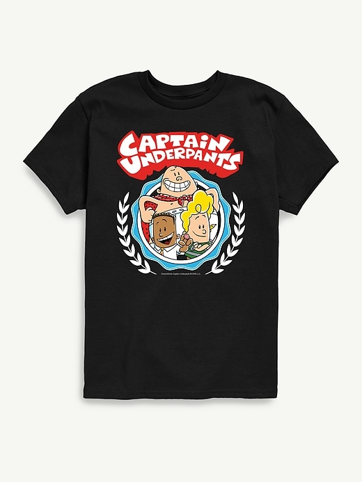 Image number 1 showing, Captain Underpants Collegiate Short Sleeve Graphic Tee for Kids