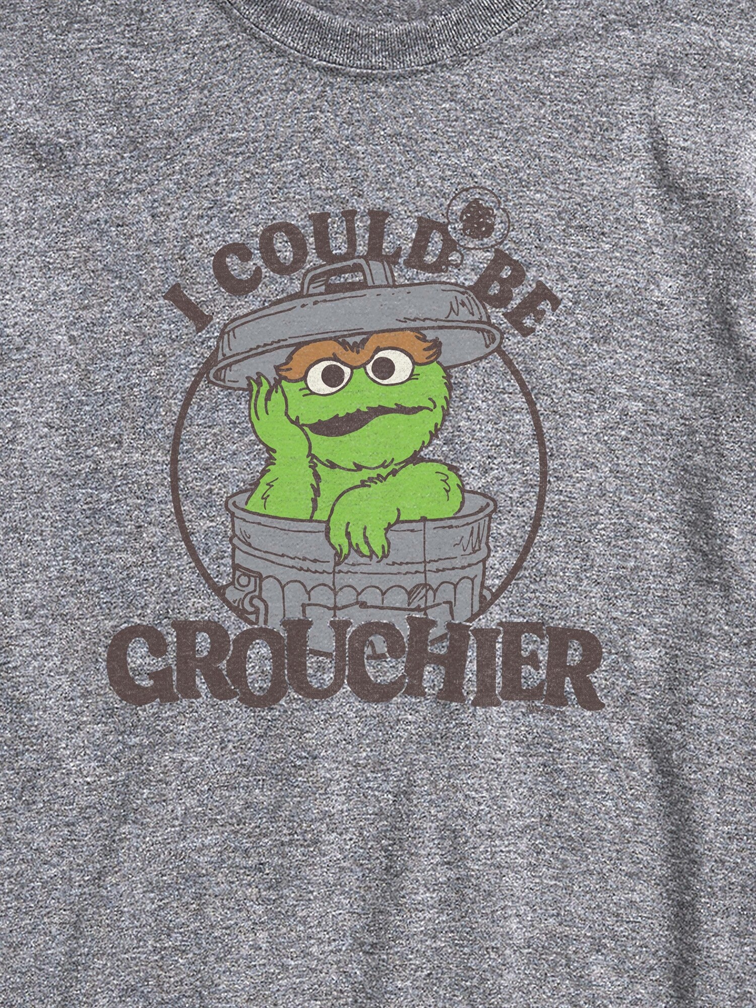 Мужская футболка Old Navy Sesame Street Grouchier Oscar Short Sleeve Graphic, цвет: Меланжевый — фото 2