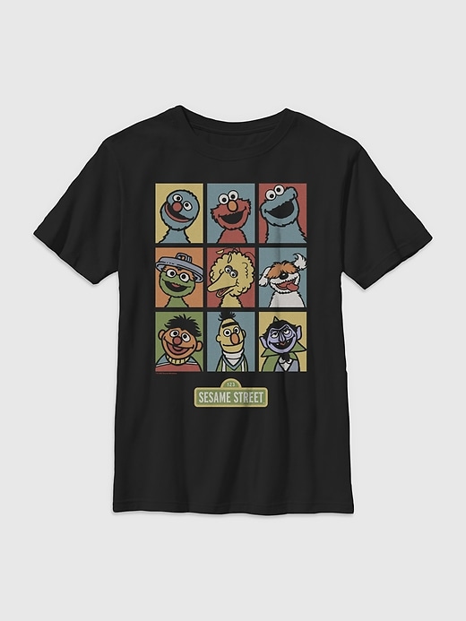 Image number 1 showing, Sesame Street Puppet Grid Graphic T-Shirt for Kids