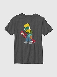 Image number 1 showing, The Simpsons Snowboarder Bart Graphic T-Shirt for Kids