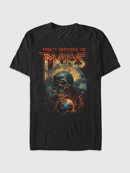 Image number 1 showing, 30 Seconds to Mars Vintage Skull Mars Graphic T-Shirt