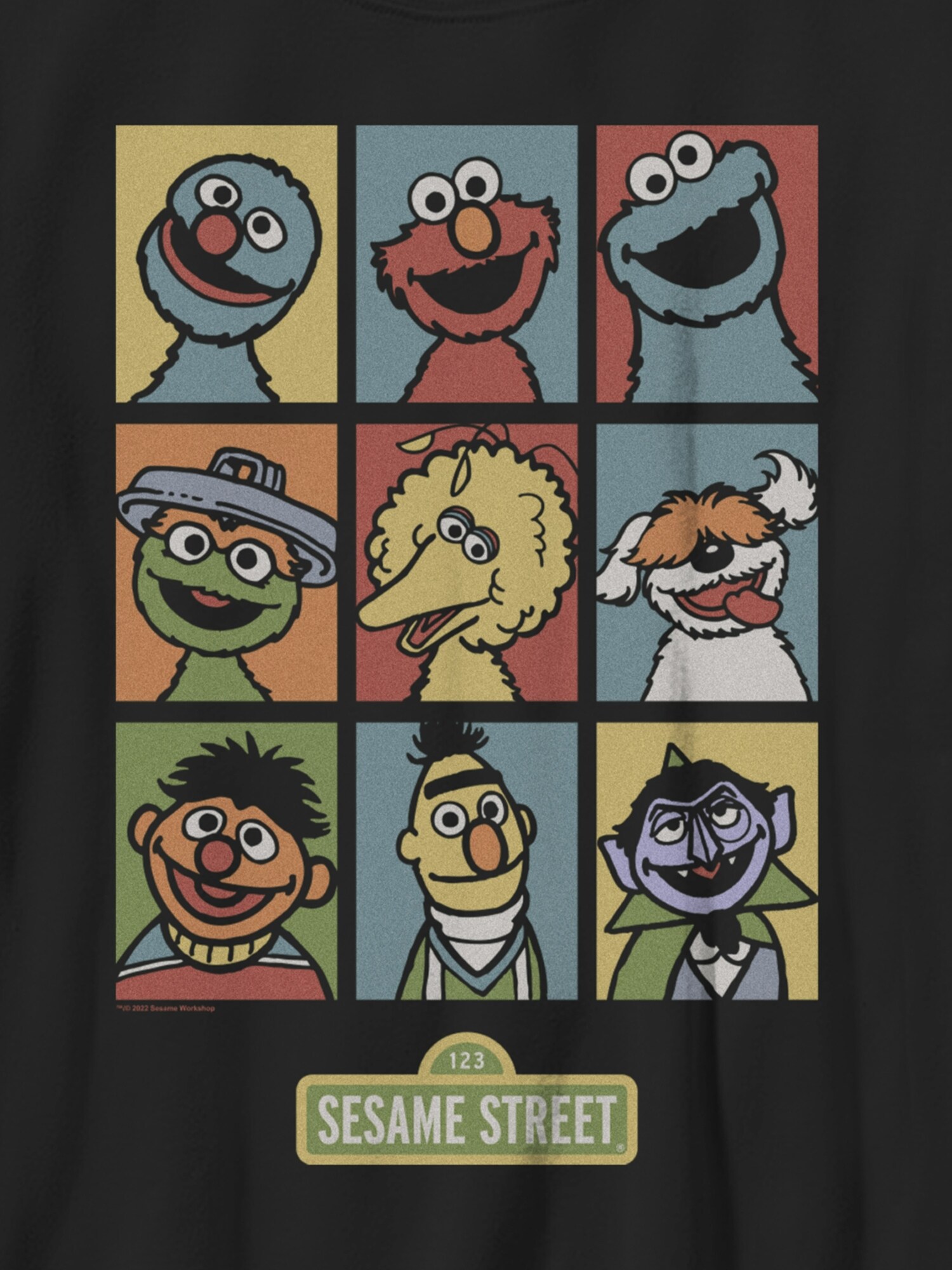Детская футболка Old Navy Sesame Street Puppet Grid Graphic, цвет: Чёрный — фото 2