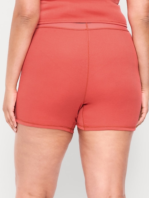 Image number 7 showing, High-Waisted Ribbed Boyshort Briefs -- 3-inch inseam