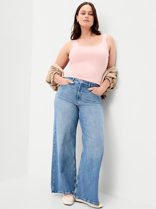 Image number 2 showing, Hug Double-Layer Scoop-Neck Tank Top