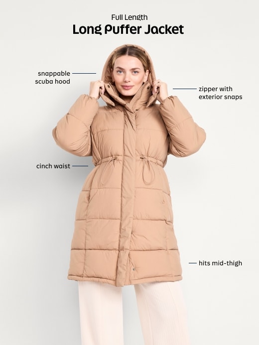 Image number 7 showing, Water-Resistant Quilted Long Puffer Jacket