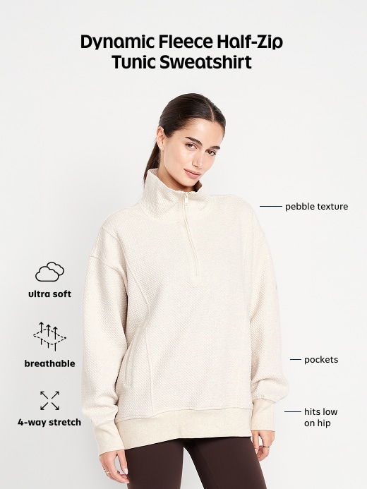 Image number 7 showing, Dynamic Fleece Half-Zip Tunic Sweatshirt