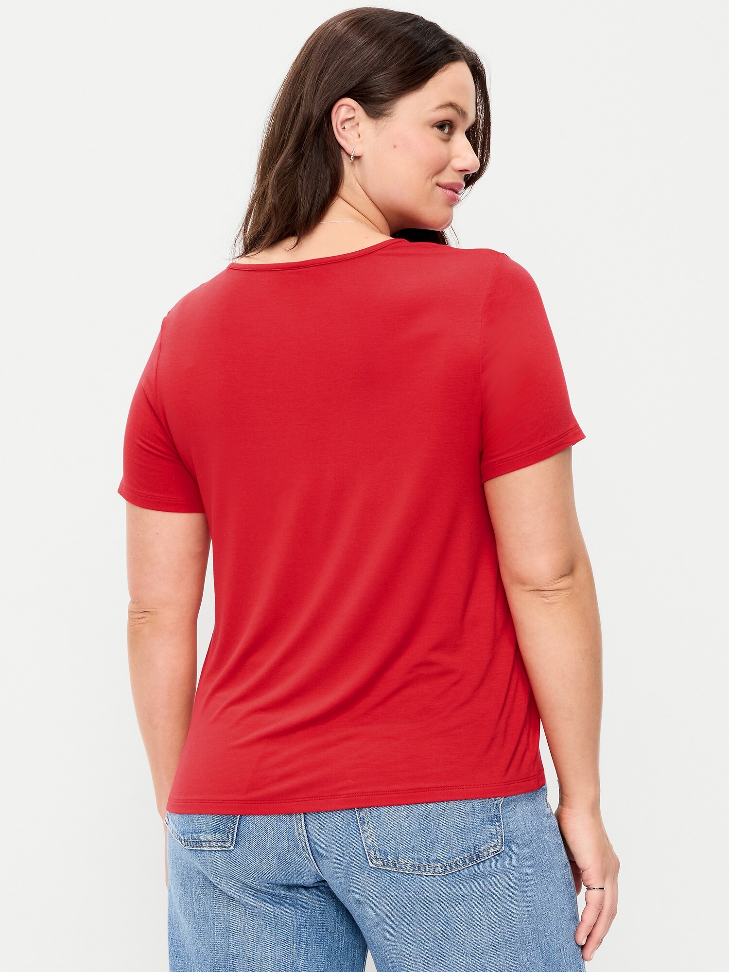 Женская футболка Old Navy Luxe Slub-Knit, цвет: Amaryllis — фото 6