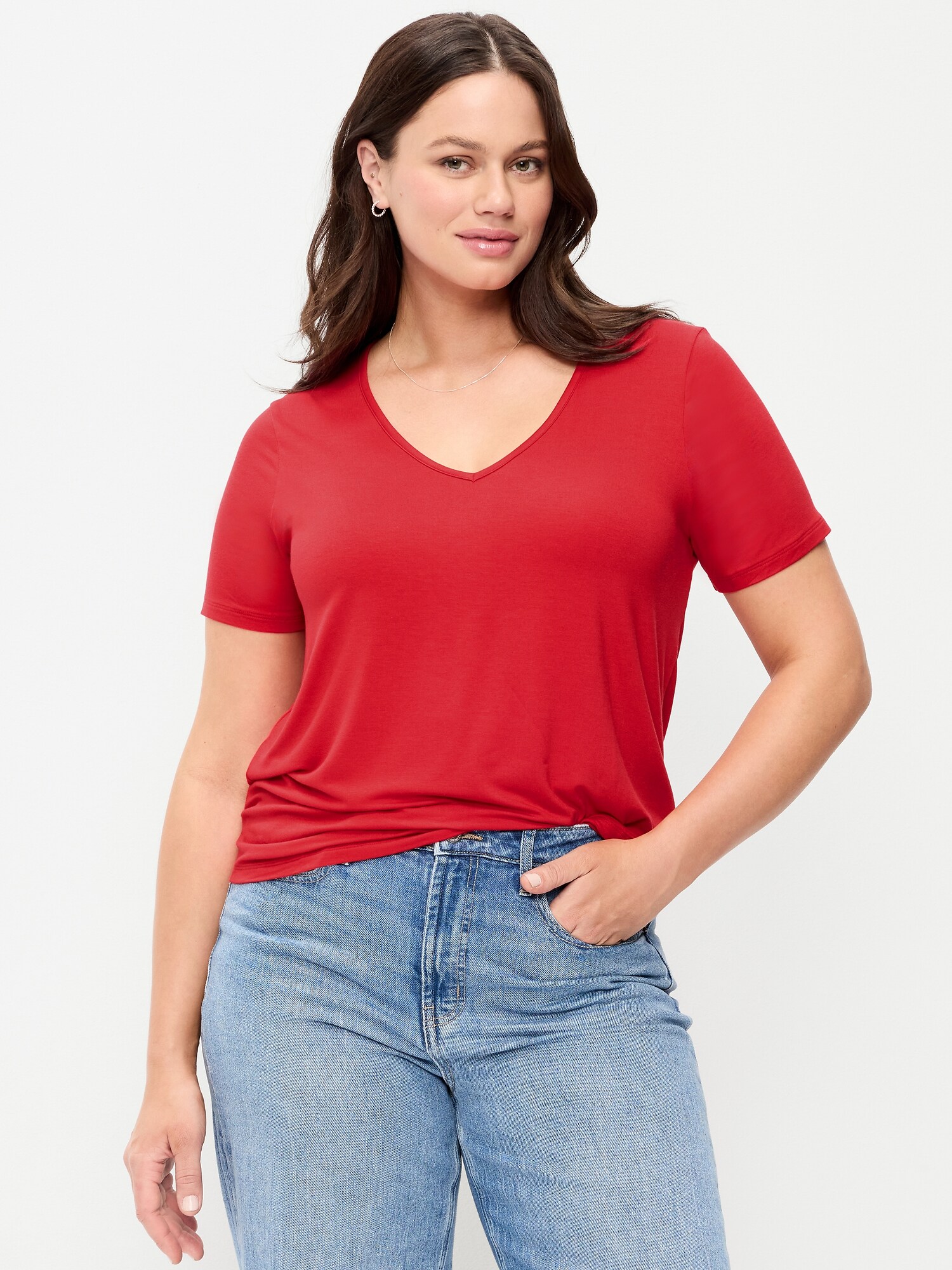 Женская футболка Old Navy Luxe Slub-Knit, цвет: Amaryllis — фото 5