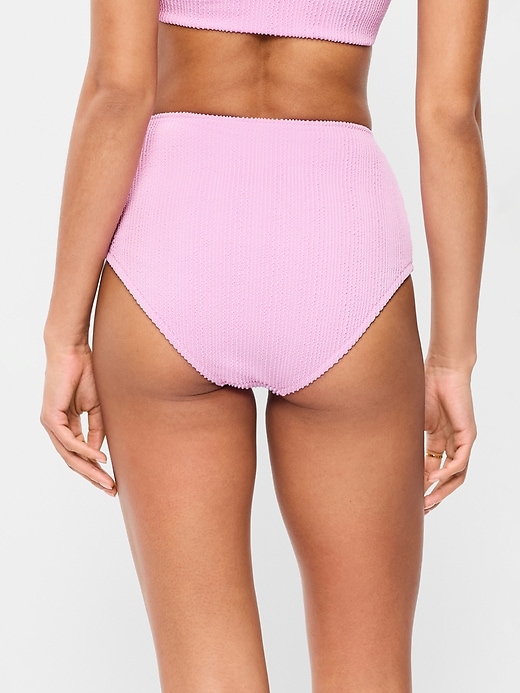 Image number 2 showing, High-Waisted Ribbed Bikini Swim Bottoms