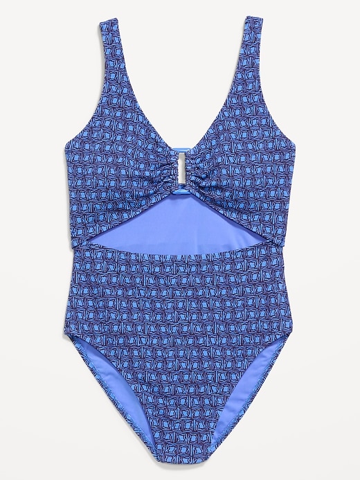 Image number 4 showing, Textured One-Piece Cut-Out Swimsuit
