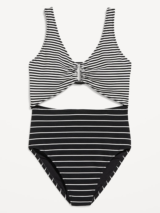 Image number 4 showing, Textured One-Piece Cut-Out Swimsuit