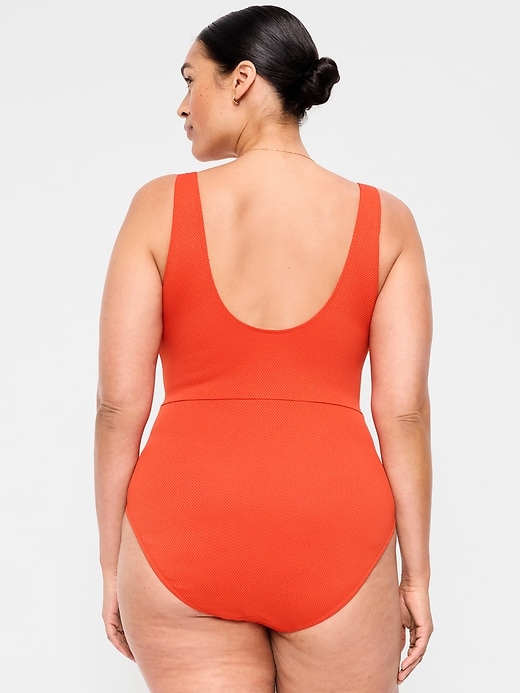 Image number 8 showing, Textured One-Piece Cut-Out Swimsuit