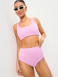Image number 3 showing, Ribbed Scoop-Neck Swim Top