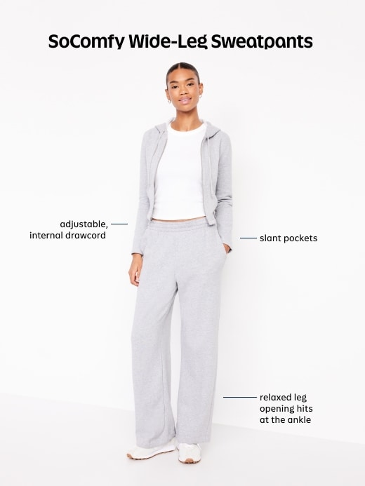 Image number 7 showing, High-Waisted Wide-Leg Sweatpants