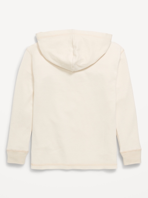 Image number 3 showing, Cozy Hooded Henley Sweater for Boys