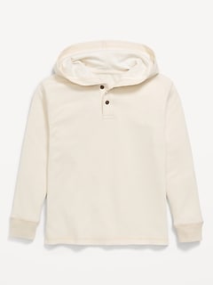 Cozy Hooded Henley Sweater for Boys