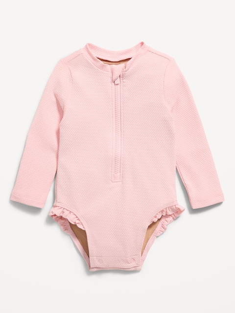 Long-Sleeve Rashguard Swim One-Piece for Baby