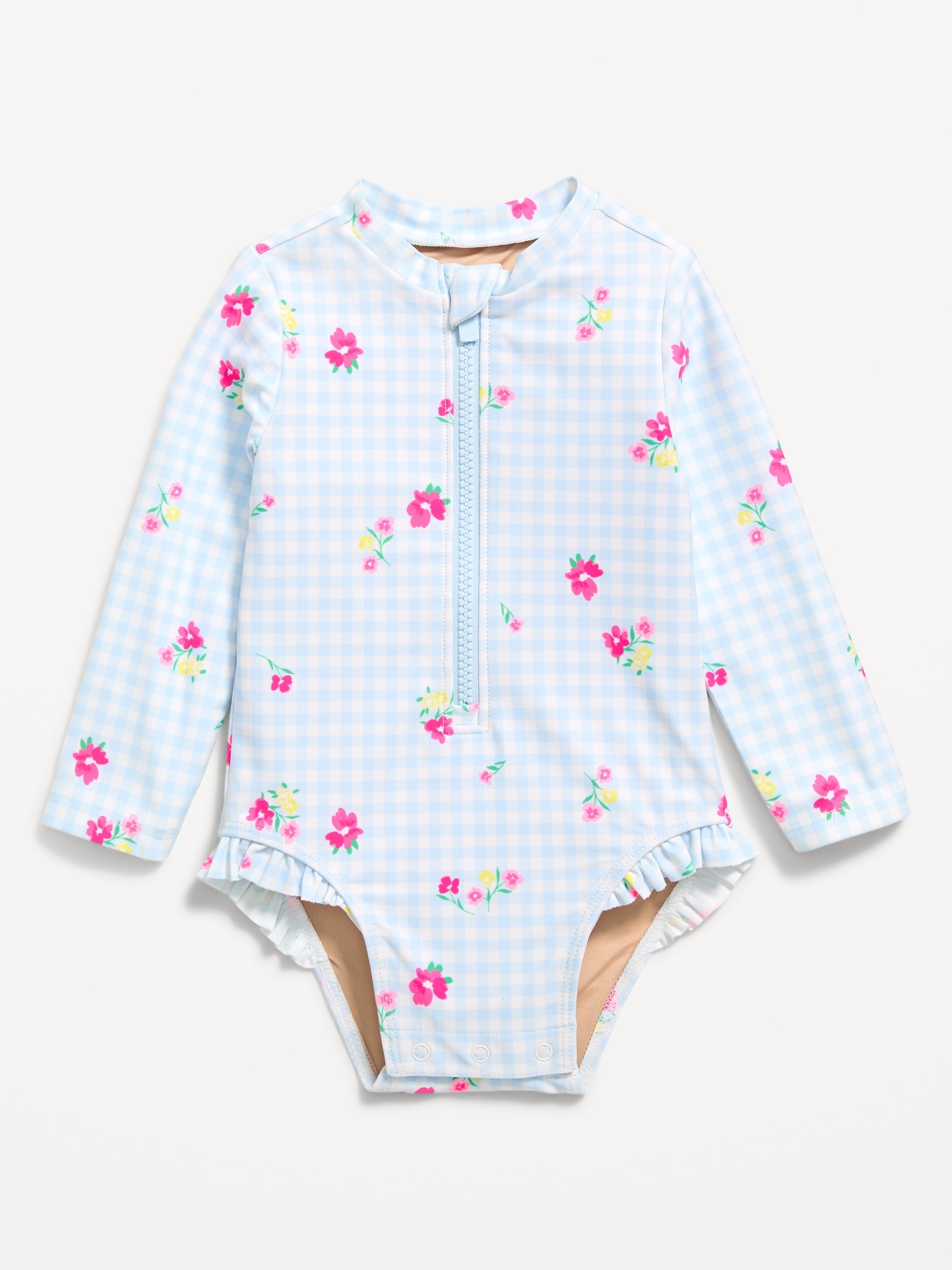 Long-Sleeve Rashguard Swim One-Piece for Baby