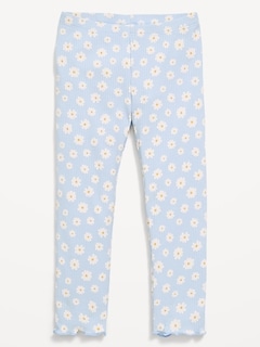 Printed Full-Length Textured Leggings for Toddler Girls