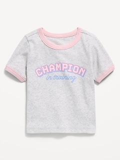 Short-Sleeve Ringer Graphic T-Shirt for Toddler Girls