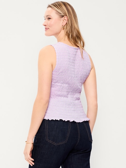 Image number 7 showing, Sleeveless Smocked Tank Top
