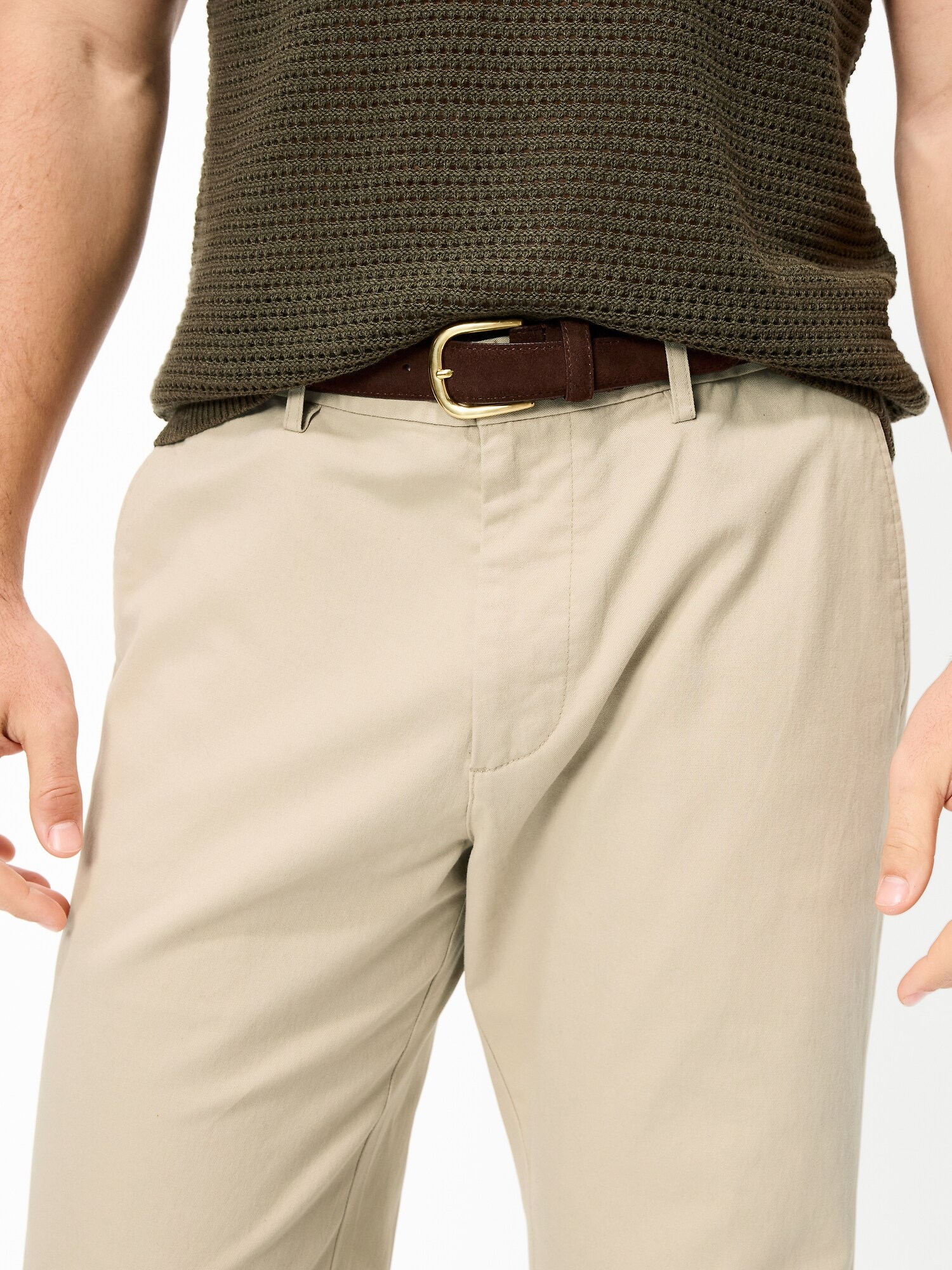 Мужские брюки Old Navy Baggy Built-In Flex Rotation Chino, цвет: Серо-бежевый — фото 4