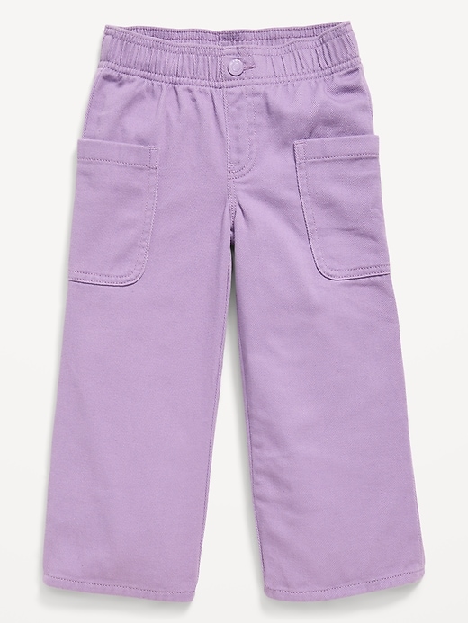 Image number 1 showing, High-Waisted Baggy Wide-Leg Pull-On Pants for Toddler Girls