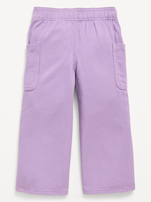 Image number 3 showing, High-Waisted Baggy Wide-Leg Pull-On Pants for Toddler Girls