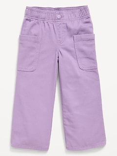 High-Waisted Baggy Wide-Leg Pull-On Pants for Toddler Girls