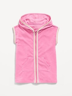 Hooded Terry Swim Cover-Up for Toddler Girls