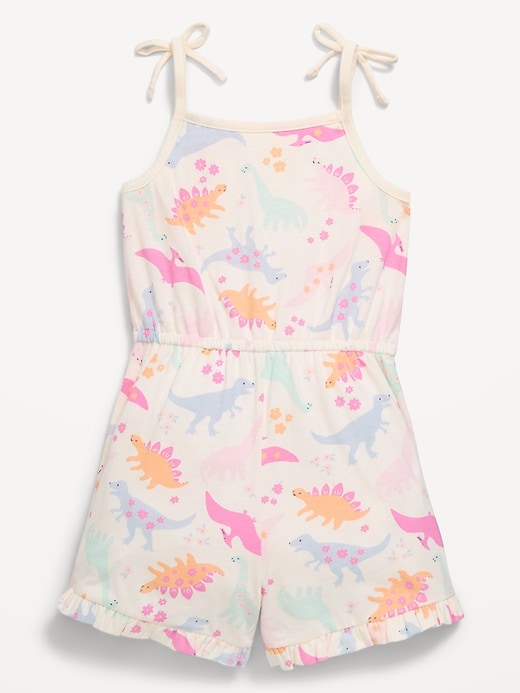 Image number 2 showing, Printed Sleeveless Tie-Bow Romper for Toddler Girls