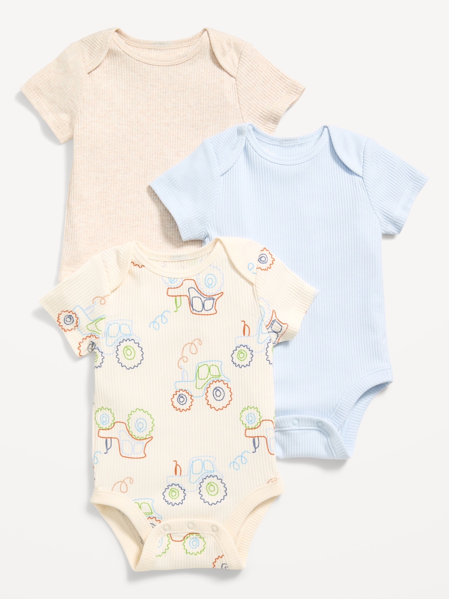 Unisex Ribbed Bodysuit 3-Pack for Baby