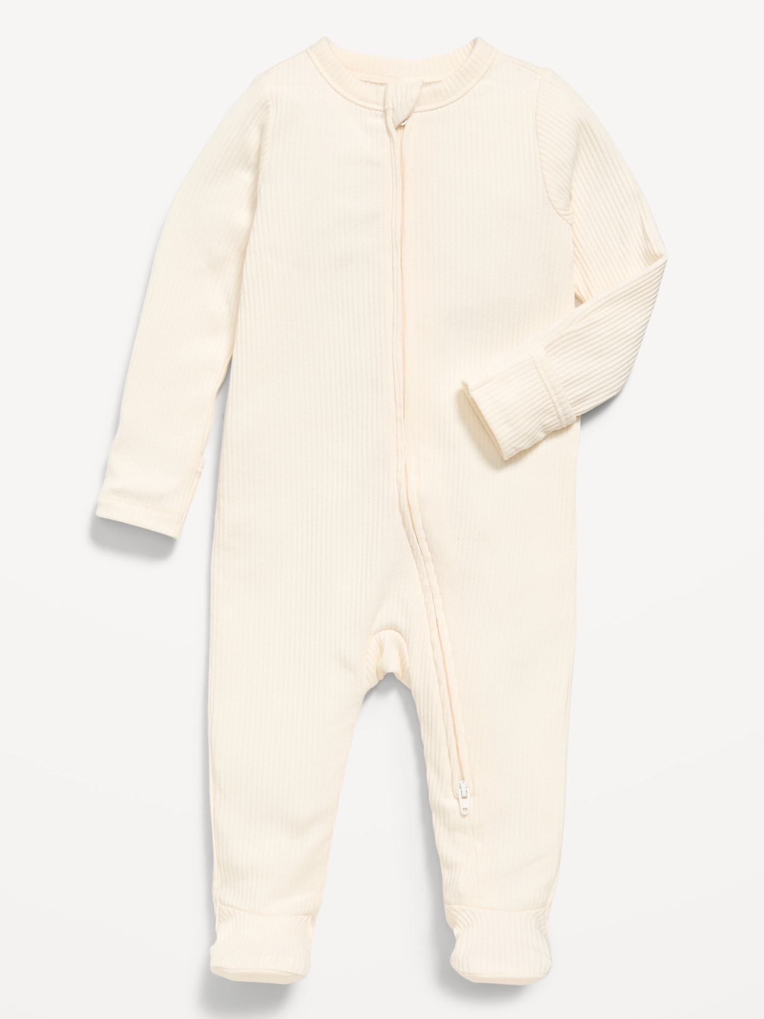 2-Way-Zip Sleep & Play Ribbed Footed One-Piece for Baby