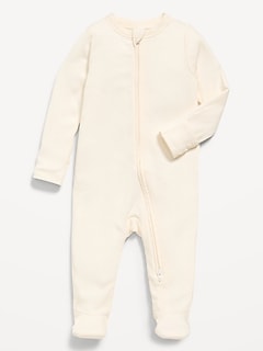 Ribbed 2-Way-Zip Sleep & Play Footed One-Piece for Baby