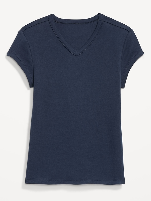 Image number 5 showing, Snug V-Neck Crop T-Shirt