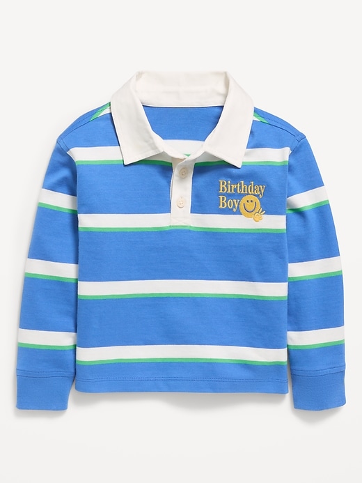 Image number 1 showing, Oversized Long-Sleeve Birthday Rugby Shirt for Toddler Boys