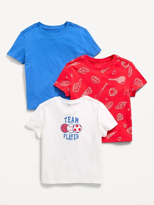 Image number 1 showing, Short-Sleeve T-Shirt 3-Pack for Toddler Boys