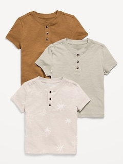Short-Sleeve Henley T-Shirt 3-Pack for Toddler Boys